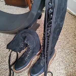 Free People black suede boots